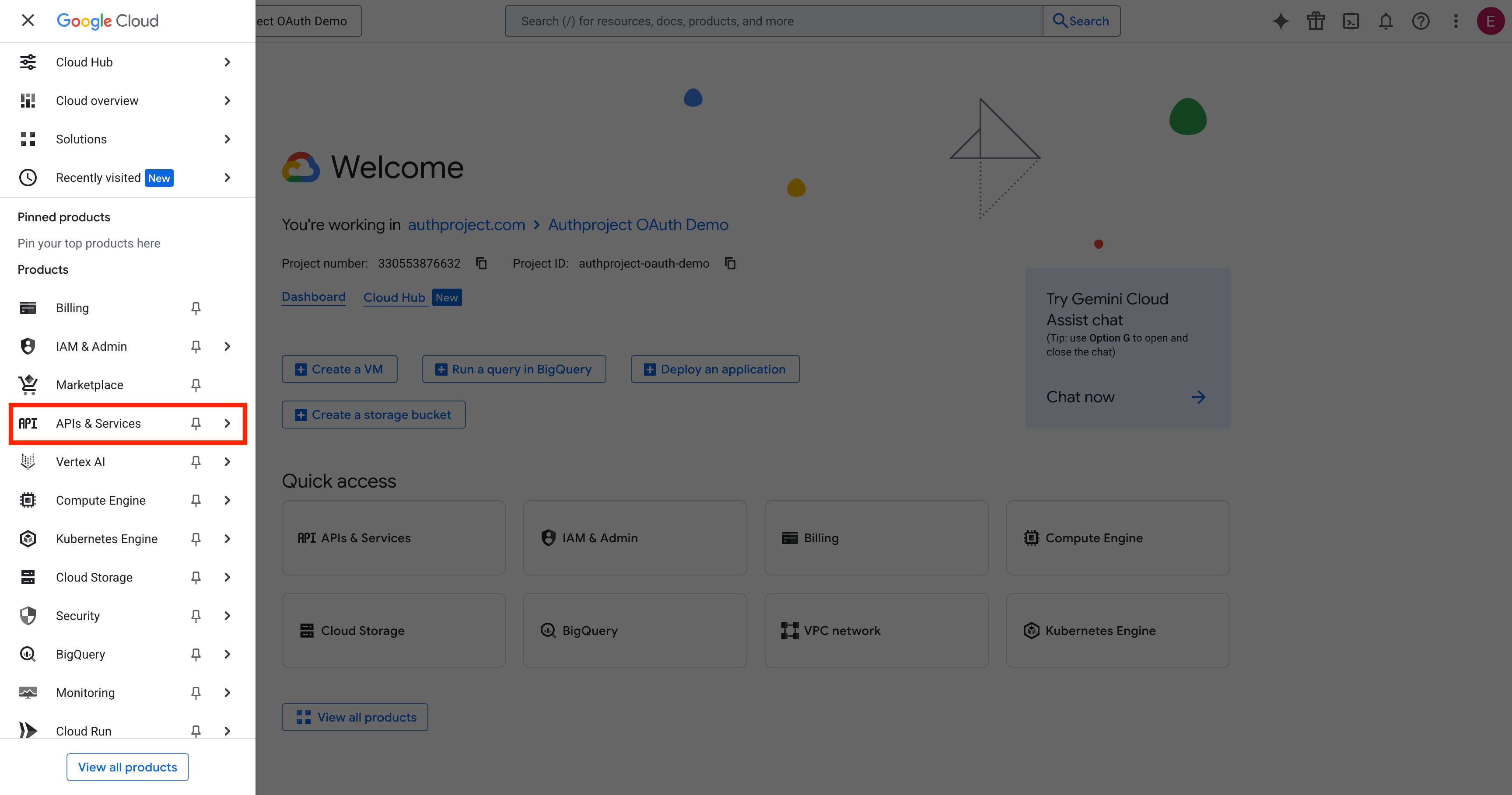 Select APIs & Services